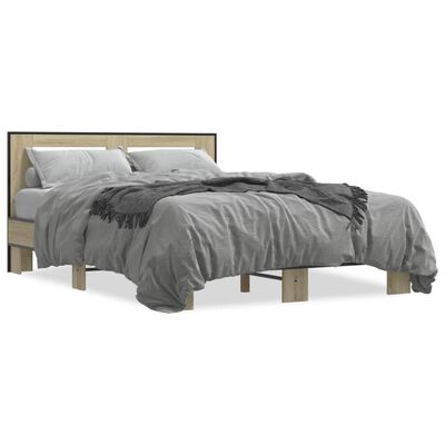 vidaXL Bed Frame without Mattress Sonoma Oak 140x200 cm