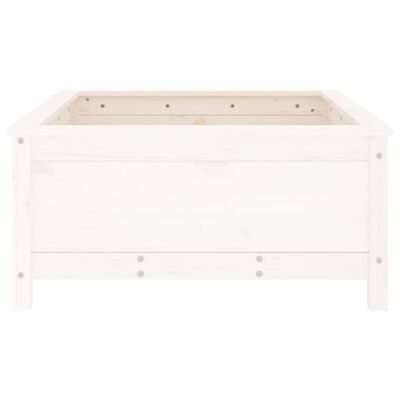 vidaXL Garden Planter White 82.5x82.5x39 cm Solid Wood Pine