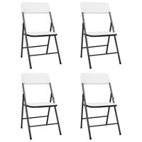 vidaXL Folding Garden Chairs 4 pcs HDPE White