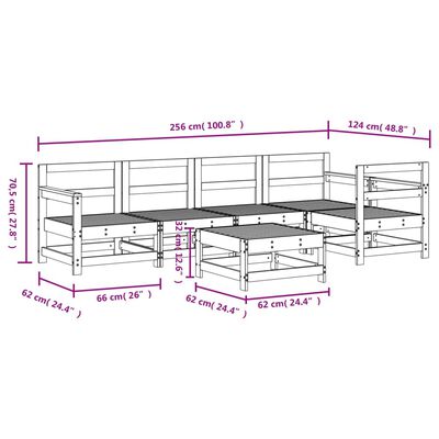 vidaXL 6 Piece Garden Lounge Set Impregnated Wood Pine