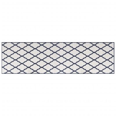 vidaXL Outdoor Rug Navy and White 80x250 cm Reversible Design