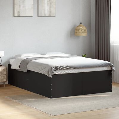 vidaXL Bed Frame without Mattress Black 135x190 cm Double