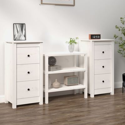 vidaXL Sideboards 2 pcs White 40x35x80 cm Solid Wood Pine