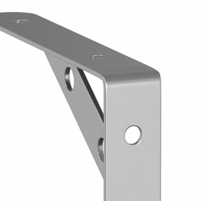 vidaXL Shelf Brackets 4 pcs 15x2.5x11.5 cm Silver Stainless Steel