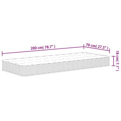 vidaXL Bonnell Spring Mattress Medium 70x200 cm