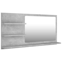 vidaXL Bathroom Mirror Concrete Grey 90x10.5x45 cm Engineered Wood