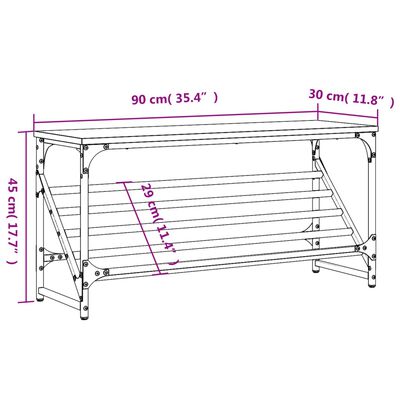 vidaXL Shoe Rack Black 90x30x45 cm Engineered Wood