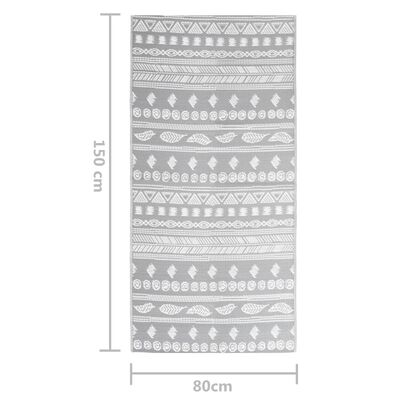 vidaXL Outdoor Rug Grey 80x150 cm PP