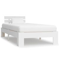 vidaXL Bed Frame without Mattress White Solid Pine Wood 90x200 cm