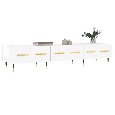 vidaXL TV Cabinet High Gloss White 150x36x30 cm Engineered Wood