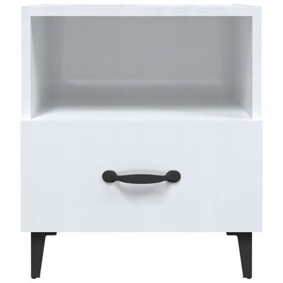 vidaXL Bedside Cabinets 2 pcs High Gloss White Engineered Wood