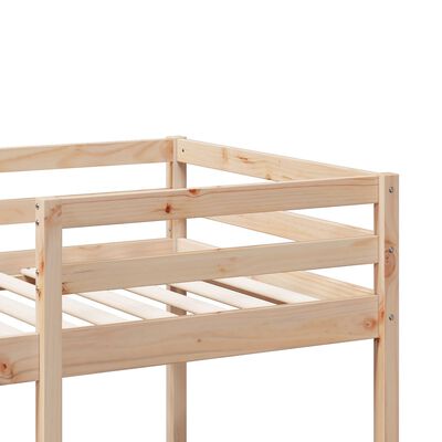 vidaXL Loft Bed Frame without Mattress 75x190cm Solid Wood Pine