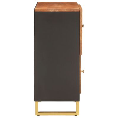 vidaXL Side Cabinet Brown and Black 80x33.5x75 cm Solid Wood Mango