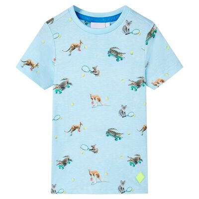 Kids' T-shirt Light Blue Melange 140