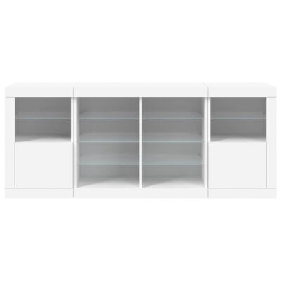 vidaXL Sideboard with LED Lights White 163x37x67 cm