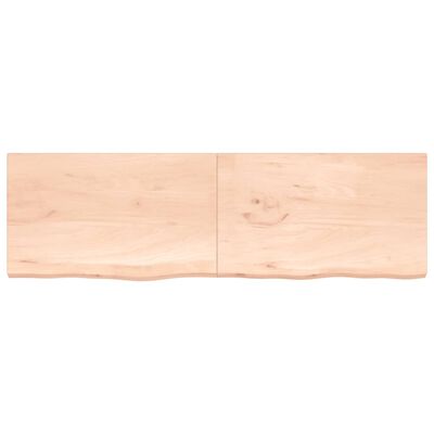 vidaXL Wall Shelf 200x60x(2-4) cm Untreated Solid Wood Oak