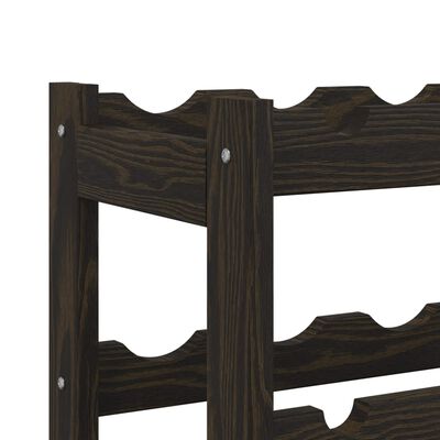 vidaXL Wine Rack for 42 Bottles Black Solid Wood Pine