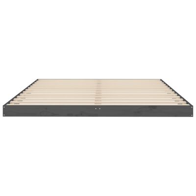 vidaXL Bed Frame without Mattress Grey 150x200 cm King Size Solid Wood Pine