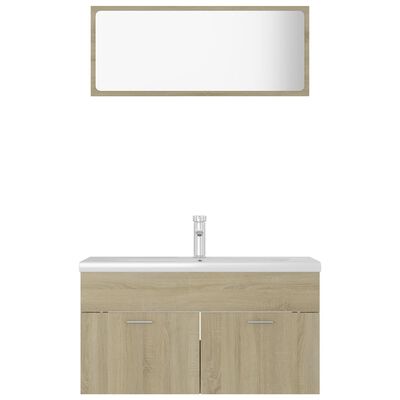 vidaXL Bathroom Furniture Set Sonoma Oak Engineered Wood