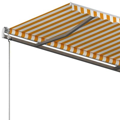 vidaXL Freestanding Manual Retractable Awning 400x300 cm Yellow/White