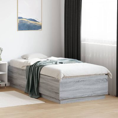 vidaXL Bed Frame without Mattress Grey Sonoma 100x200 cm