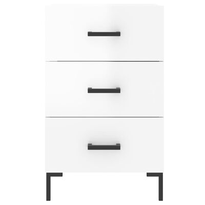 vidaXL Bedside Cabinet High Gloss White 40x40x66 cm Engineered Wood