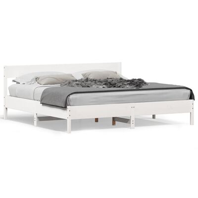 vidaXL Bed Frame without Mattress White 200x200 cm Solid Wood Pine