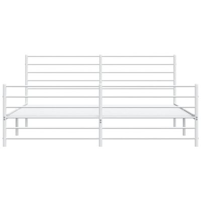 vidaXL Metal Bed Frame without Mattress with Footboard White 193x203 cm