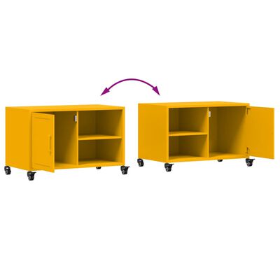 vidaXL TV Cabinet Mustard Yellow 68x39x43.5 cm Steel