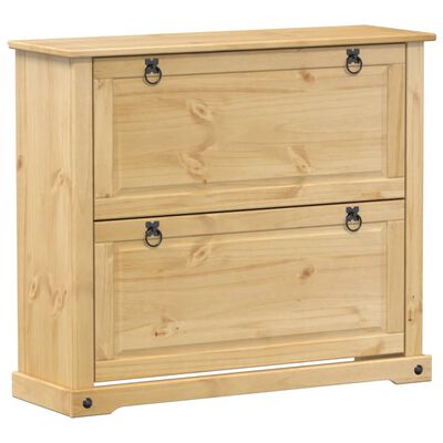 vidaXL Shoe Cabinet Corona 99x32x85 cm Solid Wood Pine