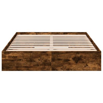 vidaXL Bed Frame with Drawers without Mattress Smoked Oak 160x200 cm