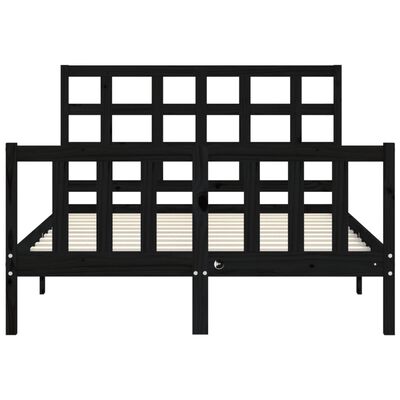 vidaXL Bed Frame without Mattress Black 120x200 cm Solid Wood Pine