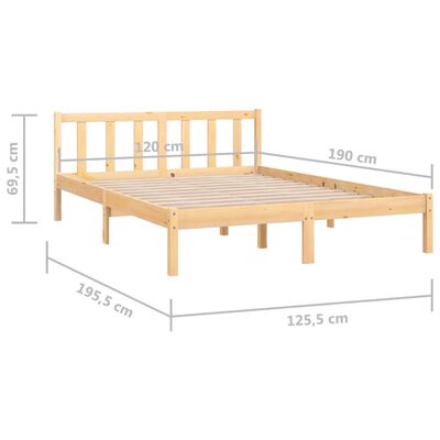 vidaXL Bed Frame without Mattress Solid Wood Small Double