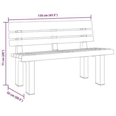 vidaXL Garden Bench Anthracite 110x52x71 cm Polypropylene