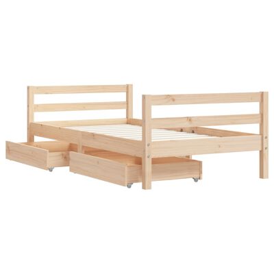 vidaXL Kids Bed Frame with Drawers 80x160 cm Solid Wood Pine