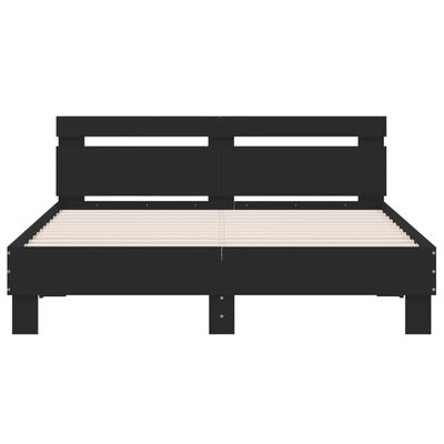 vidaXL Bed Frame with LED without Mattress Black 150x200 cm King Size