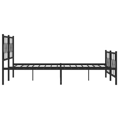 vidaXL Metal Bed Frame without Mattress with Footboard Black 193x203 cm