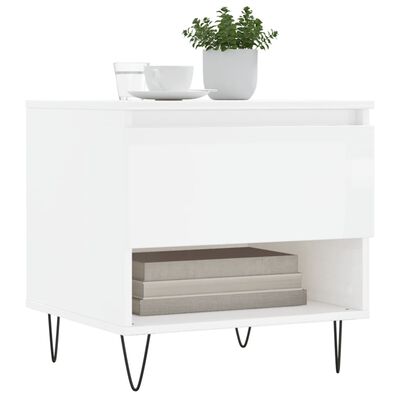 vidaXL Coffee Tables 2 pcs High Gloss White 50x46x50 cm Engineered Wood