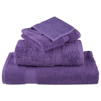 vidaXL Premium Soap Towels SOLUND 4 pcs Purple 30x30 cm 600 gsm