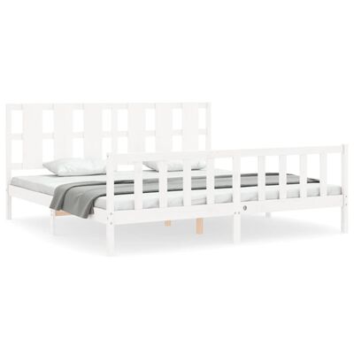 vidaXL Bed Frame without Mattress White 200x200 cm Solid Wood Pine