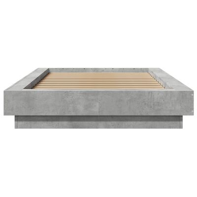 vidaXL Bed Frame with LED Lights Concrete Grey 100x200cm Engineered Wood