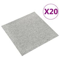 vidaXL Carpet Floor Tiles 20 pcs 5 m² 50x50 cm Light Grey