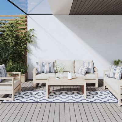 vidaXL Outdoor Rug Navy and White 80x250 cm Reversible Design