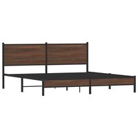 vidaXL Metal Bed Frame without Mattress Brown Oak 160x200 cm