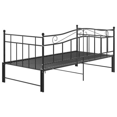 vidaXL Pull-out Sofa Bed Frame without Mattress Black Metal 90x200 cm