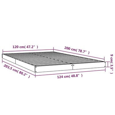 vidaXL Bed Frame without Mattress White 120x200 cm Solid Wood Pine