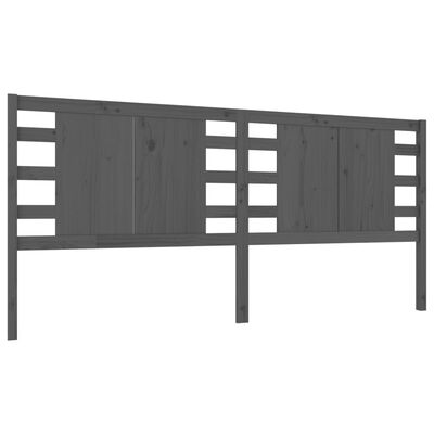 vidaXL Headboard Grey 146x4x100 cm Solid Wood Pine