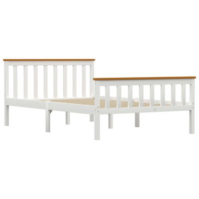 vidaXL Bed Frame without Mattress White Solid Pinewood 120x200 cm