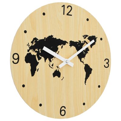 vidaXL Wall Clock Yellow and Black Ø30 cm Engineered Wood