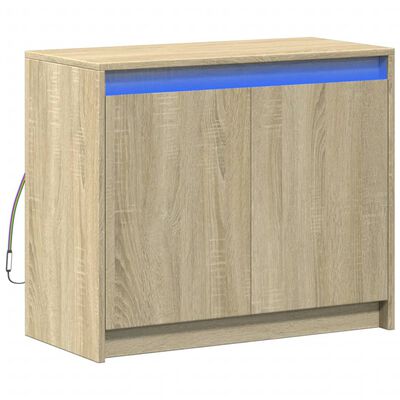 vidaXL Sideboard with LED Sonoma Oak 72x34x61 cm Engineered Wood